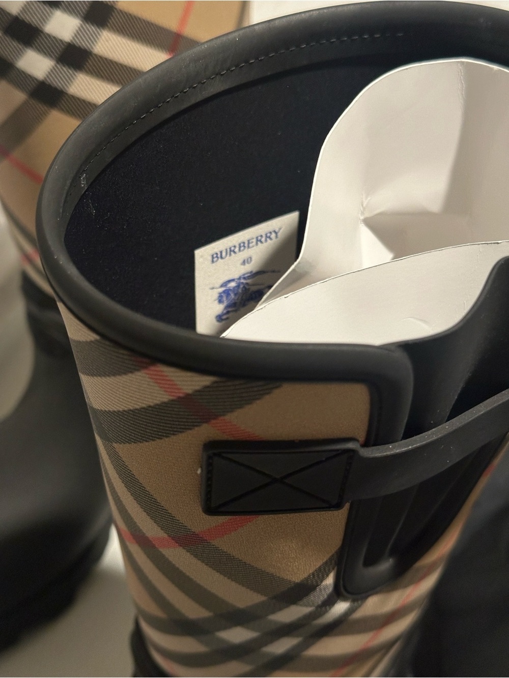 Burberry Beige & Black Signature Check Rain Boot - Picture 3 of 5